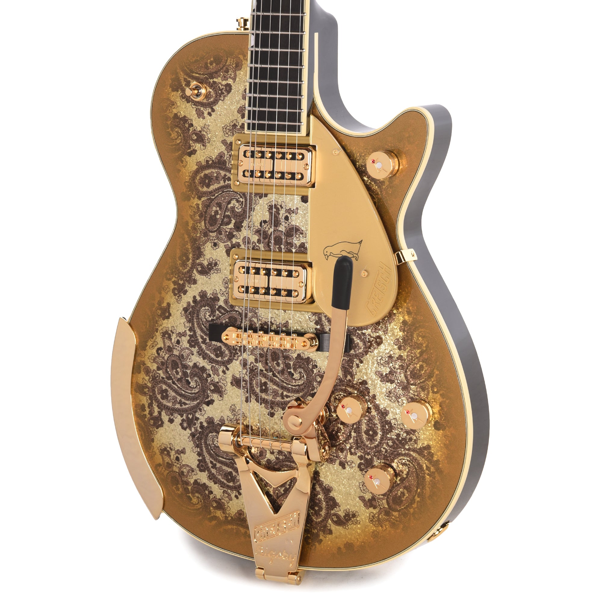 Gretsch Limited Edition G6134TG Paisley Penguin with String-Thru Bigsby Gold Paisley