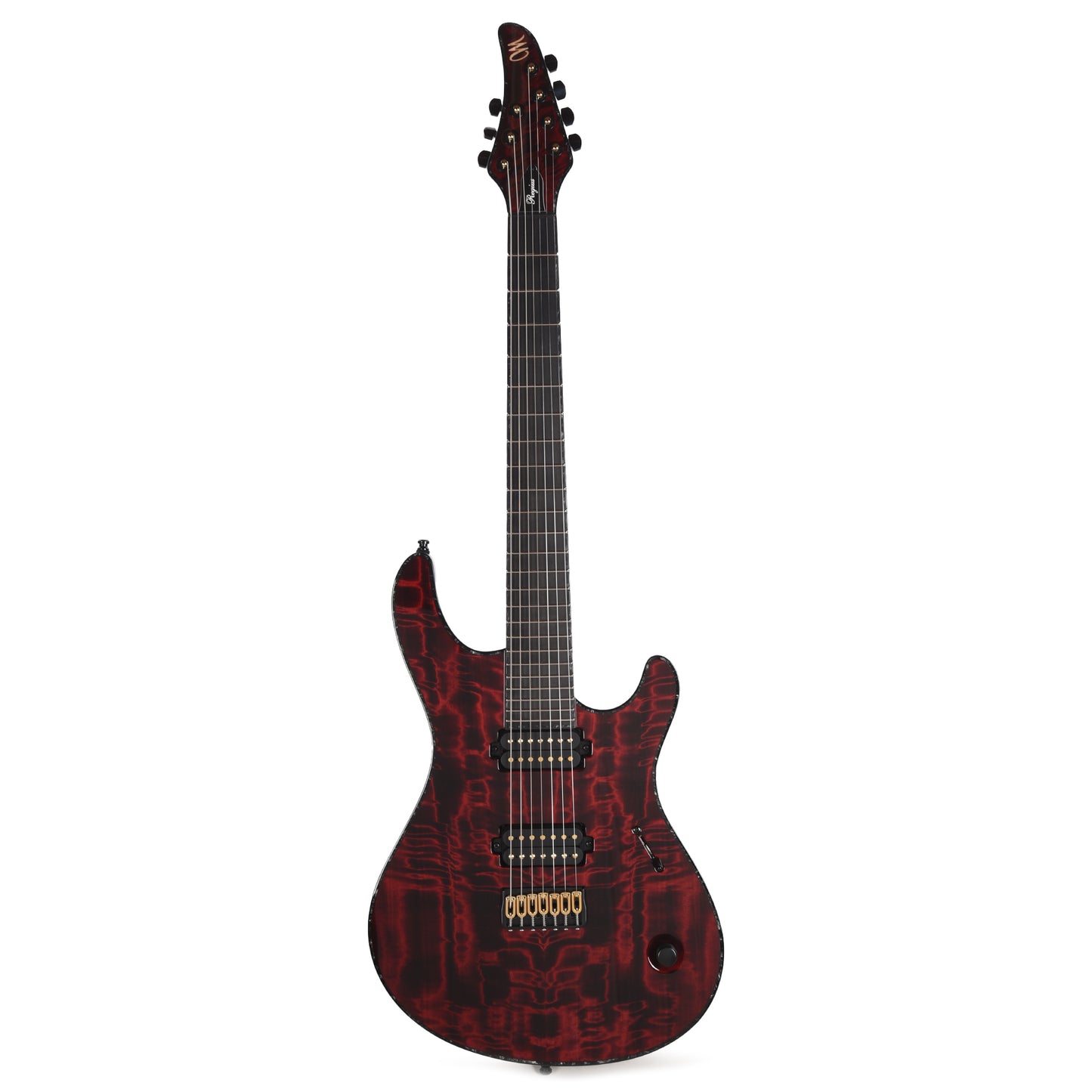 Mayones Regius 7 Curly Poplar 4A/Flamed Alder Trans Dirty Red