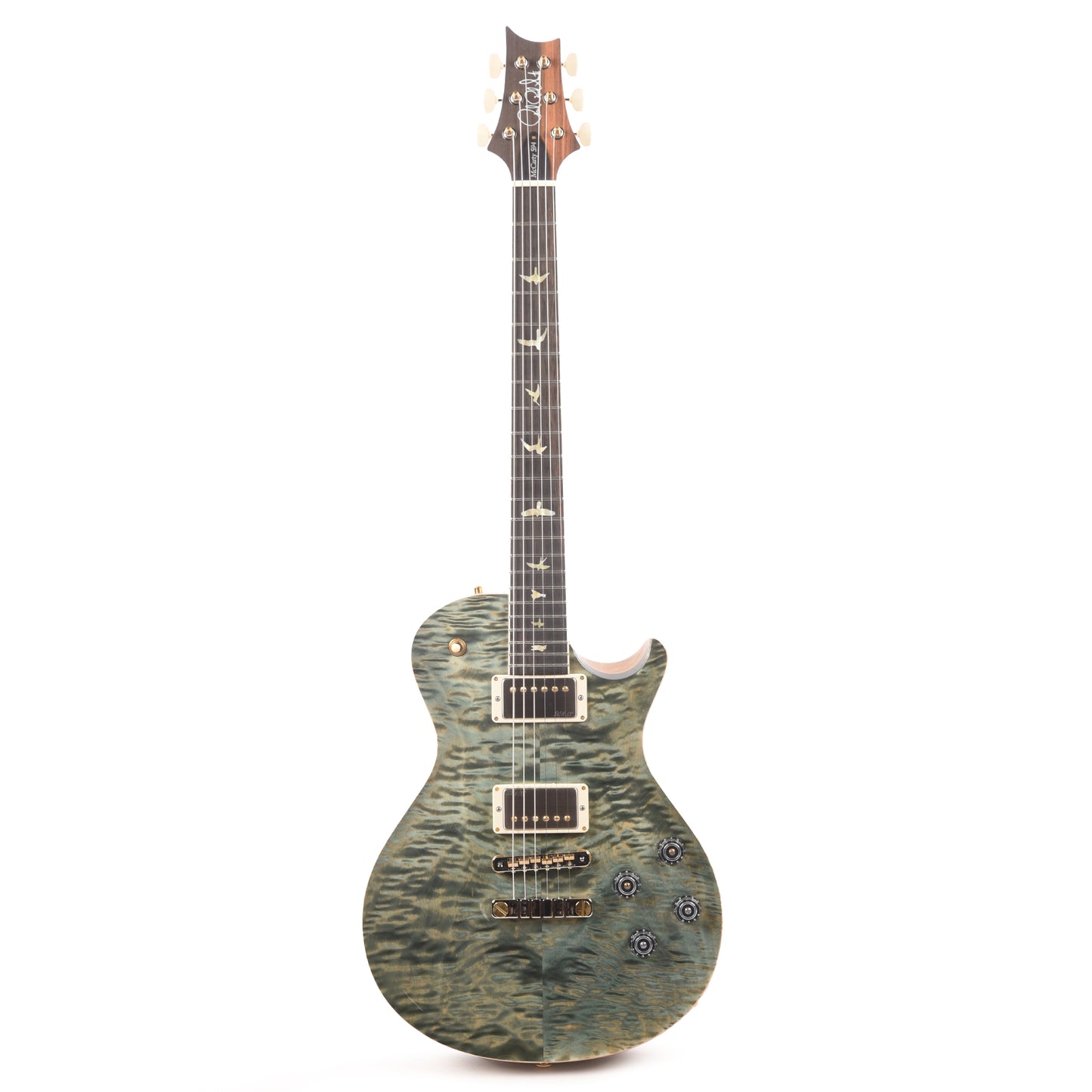 PRS Wood Library McCarty 594 Singlecut 10-Top Quilt Trampas Green w/Korina Body/Neck & Brazilian Rosewood Fingerboard