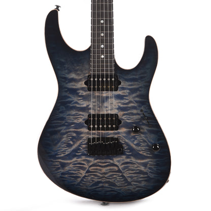 Suhr Custom Modern HH Angel Quilt Maple/Mahogany Faded Transparent Whale Blue Burst