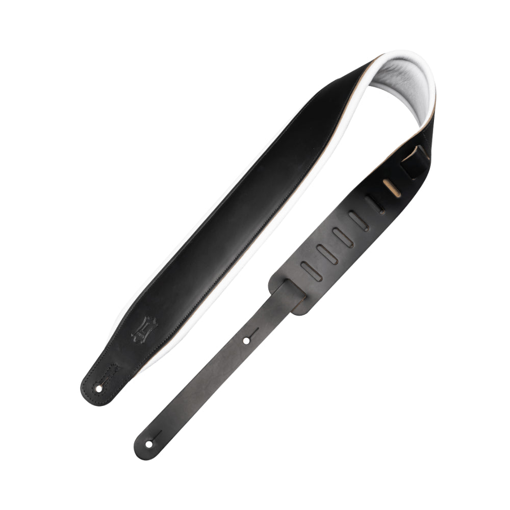 Levy's Amped Leather Series 3" Wide Top Grain Leather Guitar Strap Tuxedo