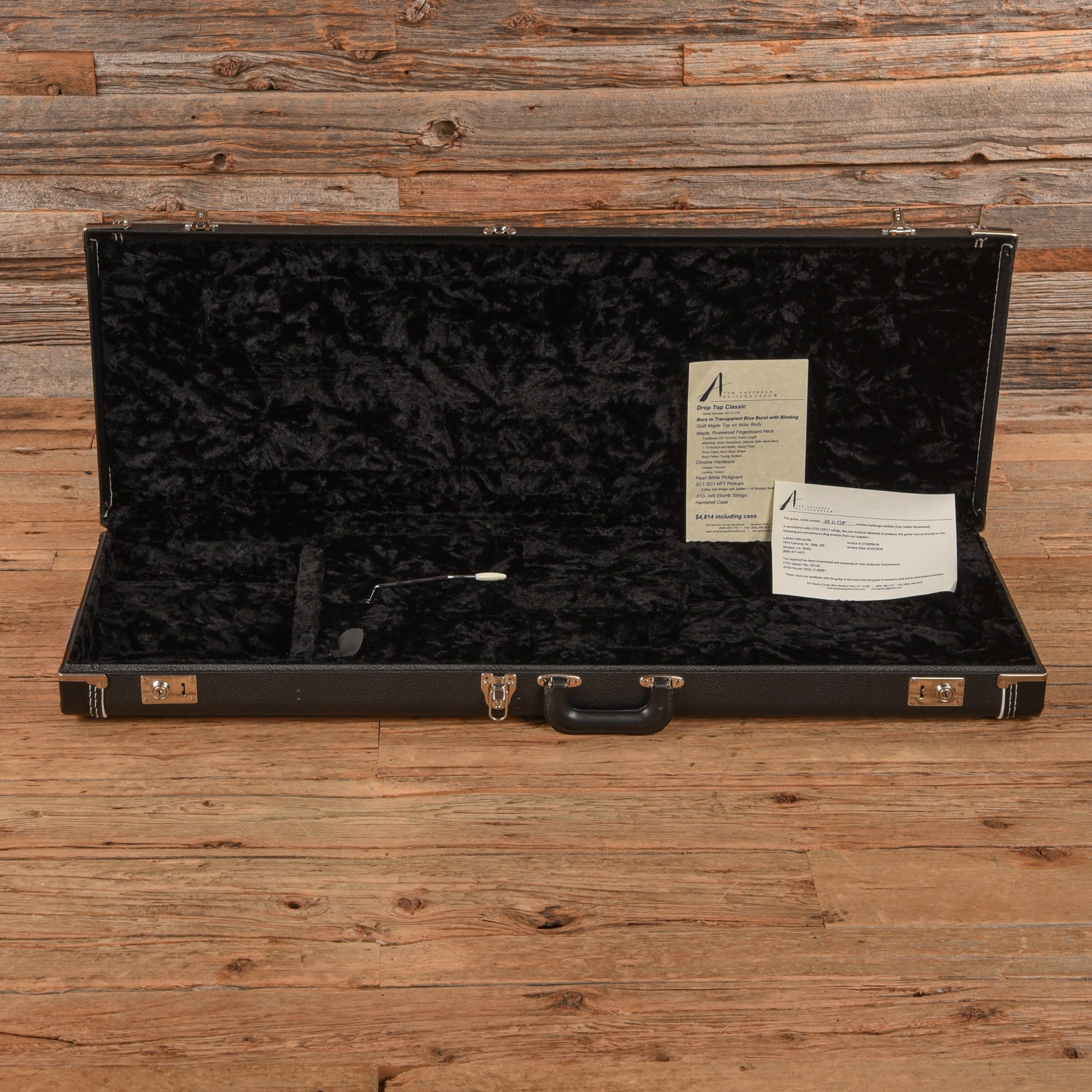 Tom Anderson Drop Top Classic Bora to Transparent Blue Burst 2017