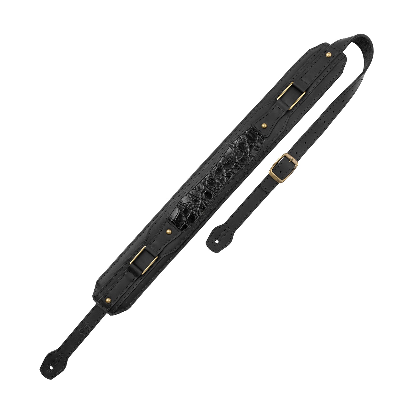 Levy's Apex Series Black Leather Guitar Strap