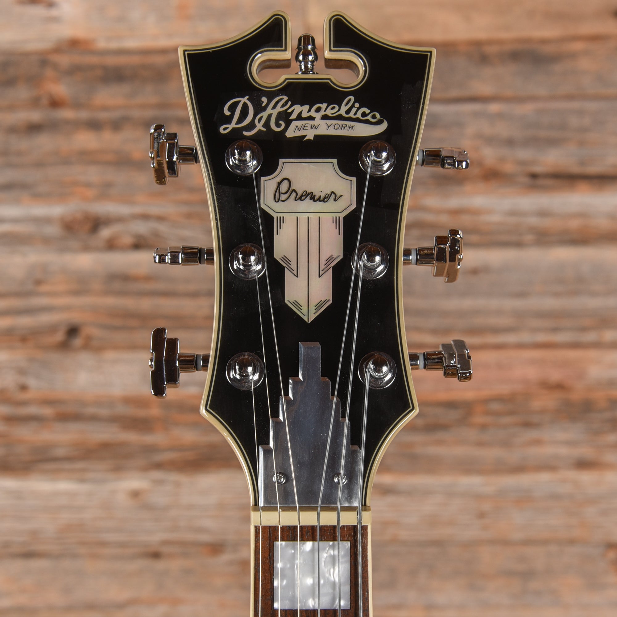 D'Angelico Premier SS Semi-Hollow Single Cutaway Black  LEFTY