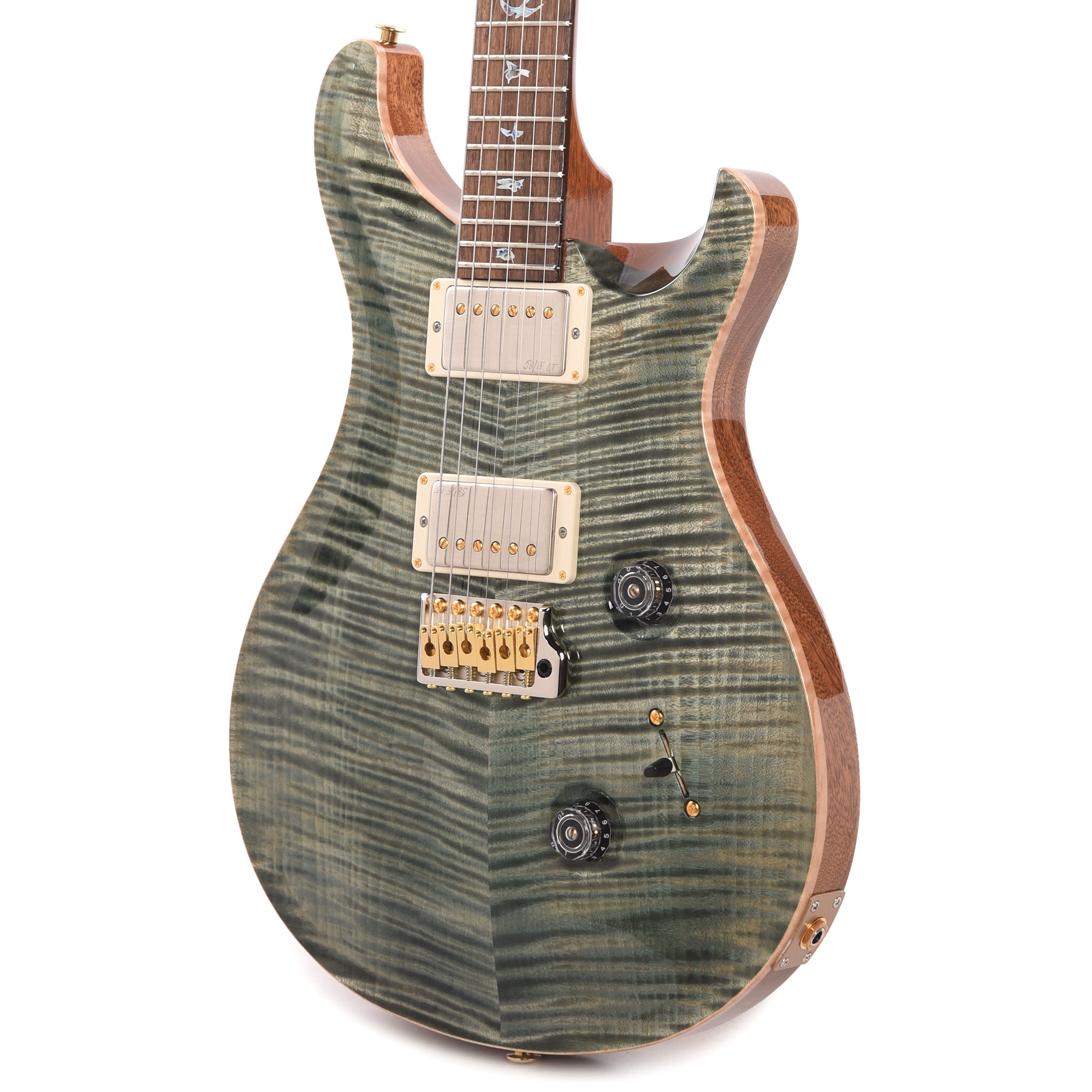 PRS Wood Library Custom 24 Fat Back 10-Top Flame Trampas Green w/Brazilian Rosewood Fingerboard
