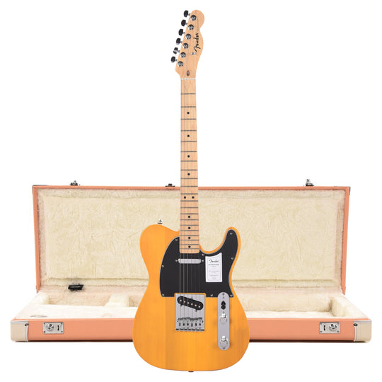 Fender Standard Telecaster MN Butterscotch Blonde and Pacific Peach Hardshell Case Bundle