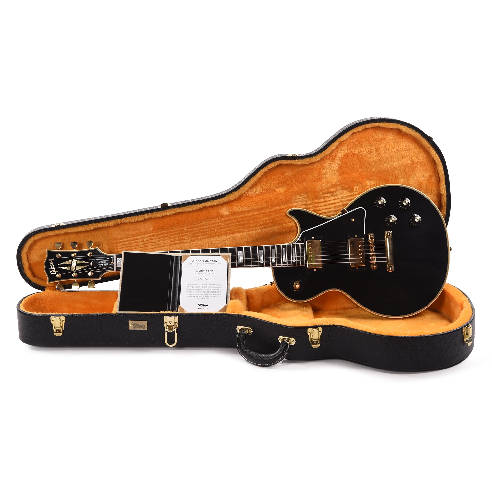 Gibson Custom Shop Murphy Lab 1968 Les Paul Custom Reissue Ebony Ultra Light Aged