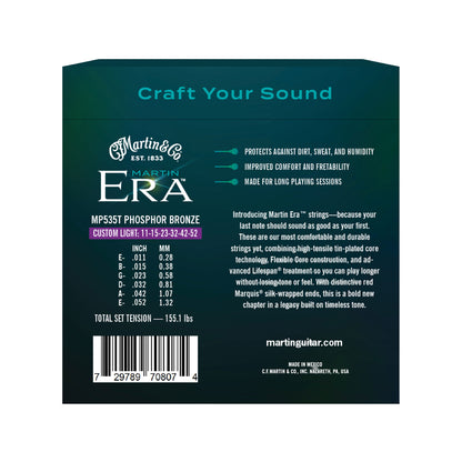 Martin Era MP535T Treated Acoustic Guitar Strings Custom Light 11-52