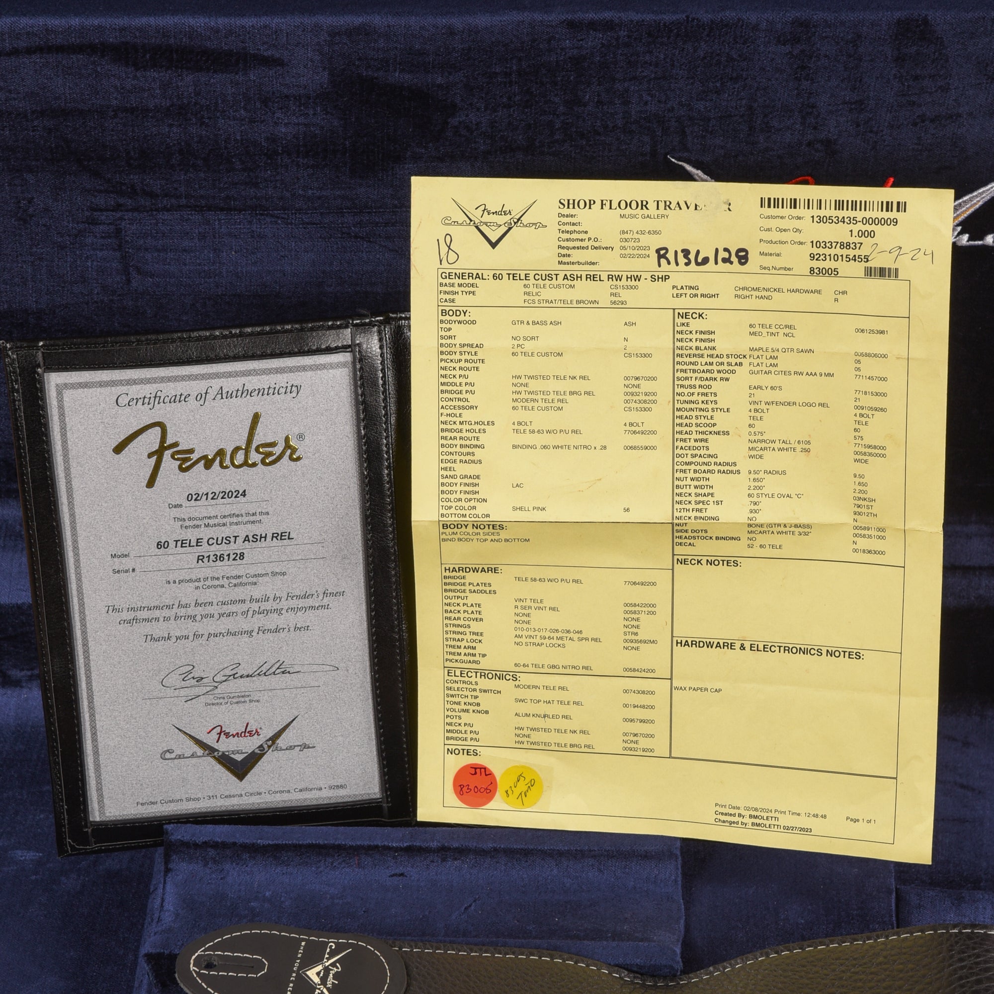 Fender Custom Shop '60 Telecaster Custom Ash Relic Shell Pink 2024