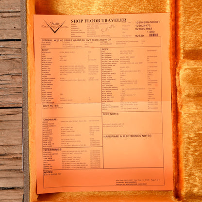 Fender Custom Shop Apprentice Built by George Ruiz '63 Stratocaster Hardtail Heavy Relic Aged Olympic White 2021