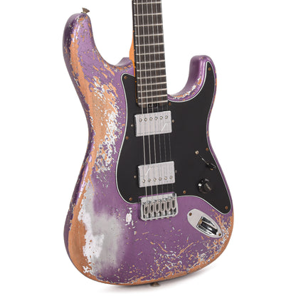 Fender Custom Shop Stratocaster Hardtail HH Heavy Relic Purple Metallic Master Built by Dennis Galuszka w/Fluence Humbuckers