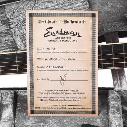 Eastman Limited Edition AC422ce Spruce/Koa Natural Truetone Gloss