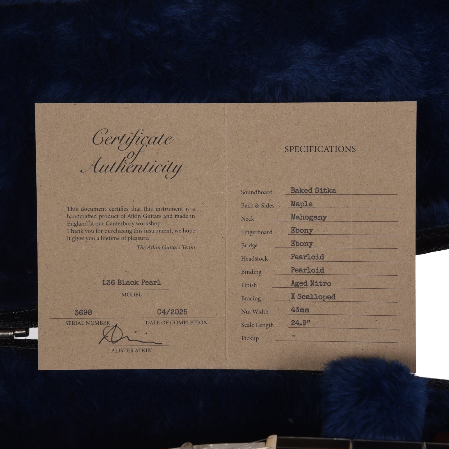 Atkin The Thirty Six Aged Black Pearl Baked Sitka/Maple