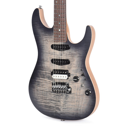 Ibanez TQM2CUF Tom Quayle Signature Electric Guitar Charcol Black Burst Flat