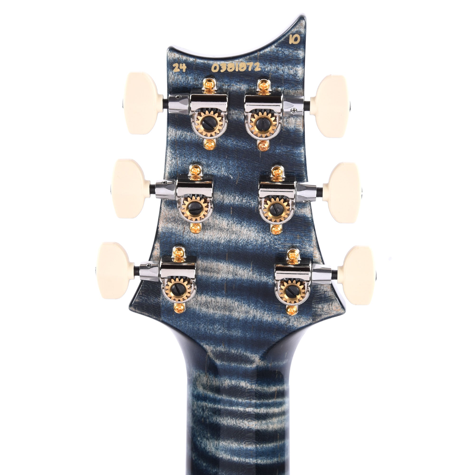 PRS Wood Library Custom 24 Fat Back 10-Top Flame Faded Whale Blue w/Figured Stained Neck & African Blackwood Fingerboard