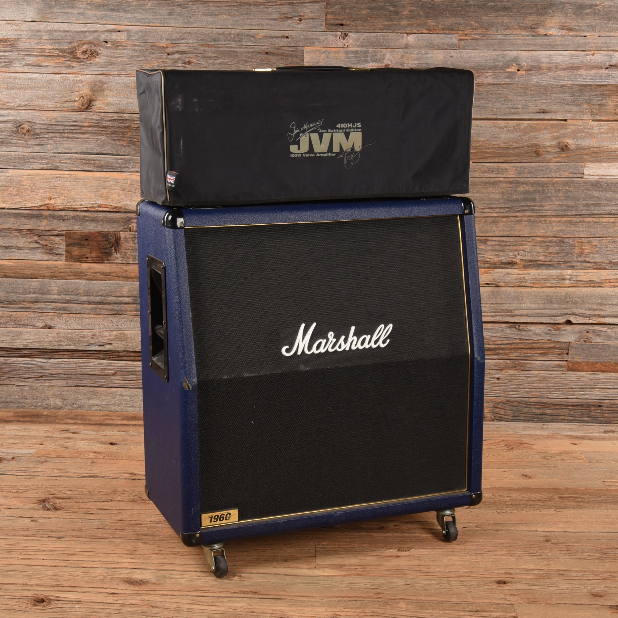 Marshall JVM410HJS Joe Satriani Edition 4-Channel 100-Watt Guitar Amp Head w/Matching 4x12 Cabinet Navy Blue 2012