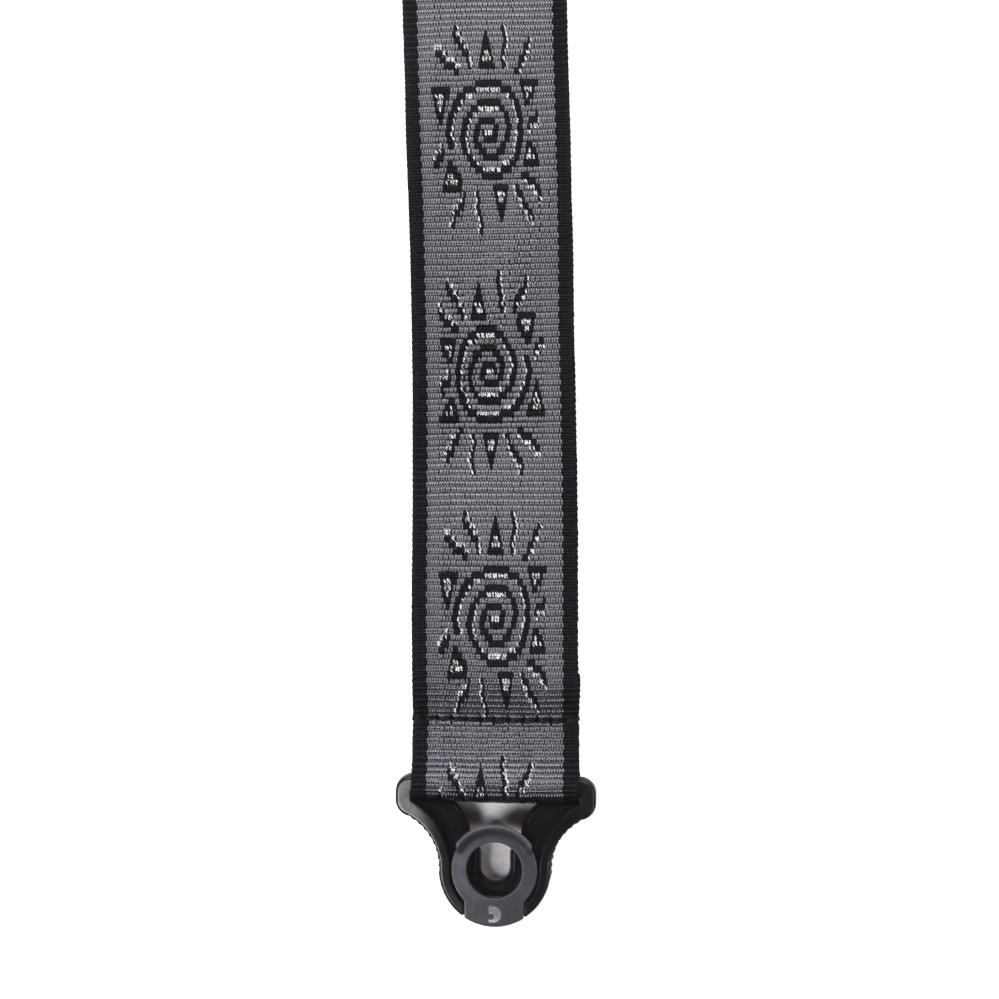 D'Addario Auto Lock Vintage Planet Waves Suns Guitar Strap Silver