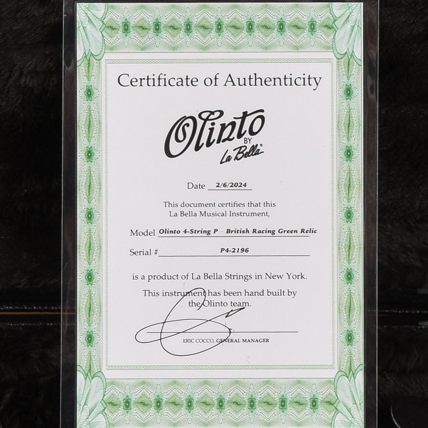 Olinto by LaBella P-Bass Relic British Racing Green 2024