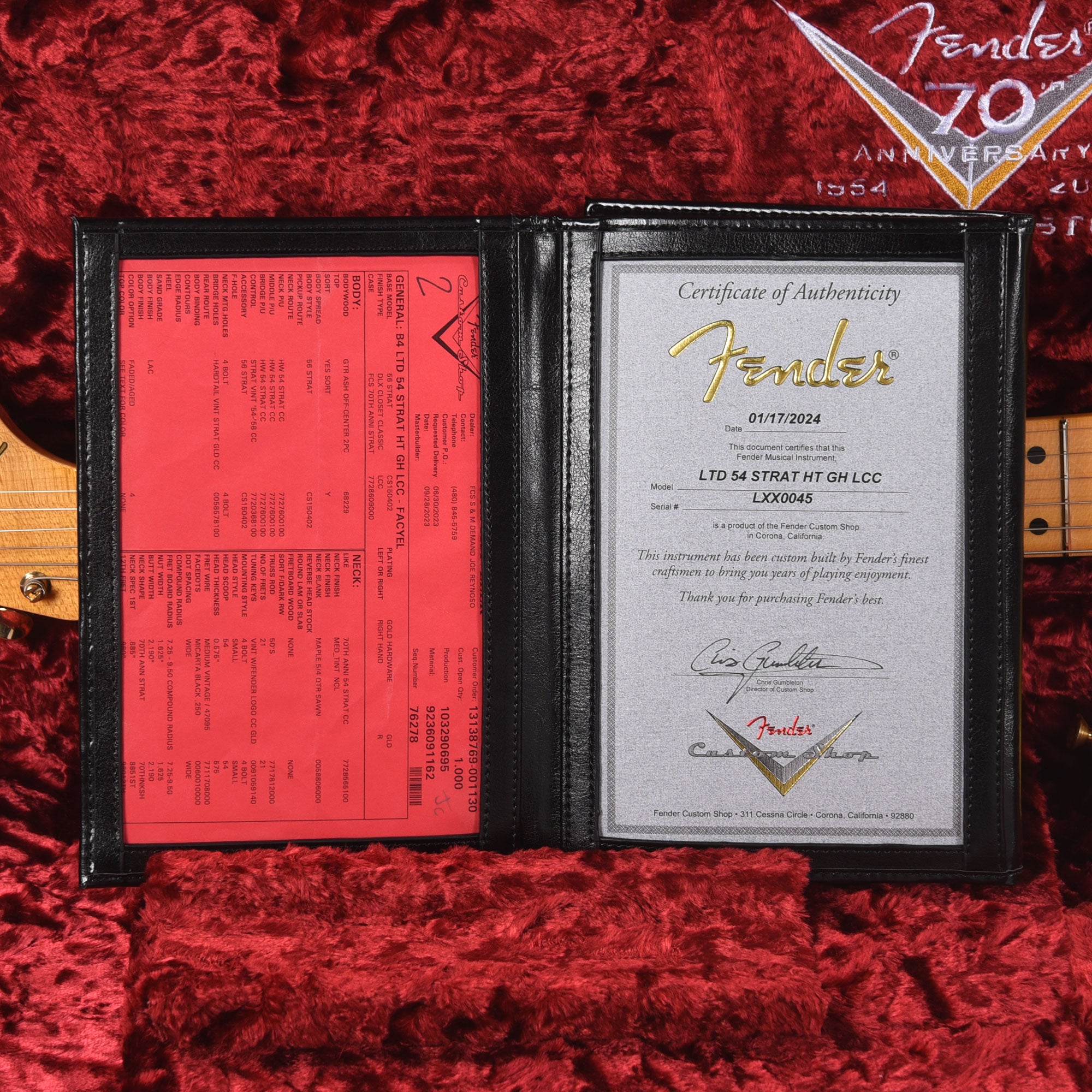 Fender Custom Shop Limited Edition '54 Hardtail Stratocaster Deluxe Closet Classic with Gold Hardware Faded Aged Canary Yellow