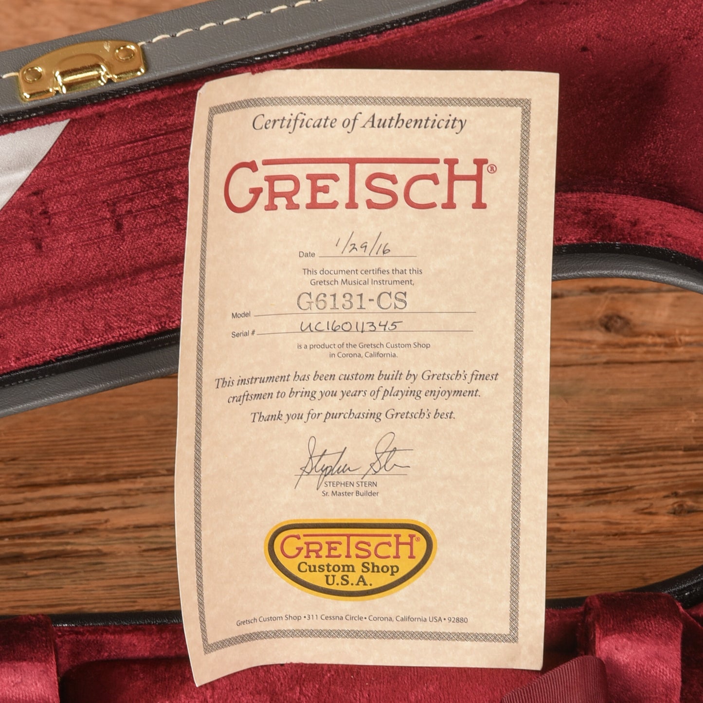 Gretsch Custom Shop G6131 Jet Firebird NOS Master Built by Stephen Stern Firebird Red 2016