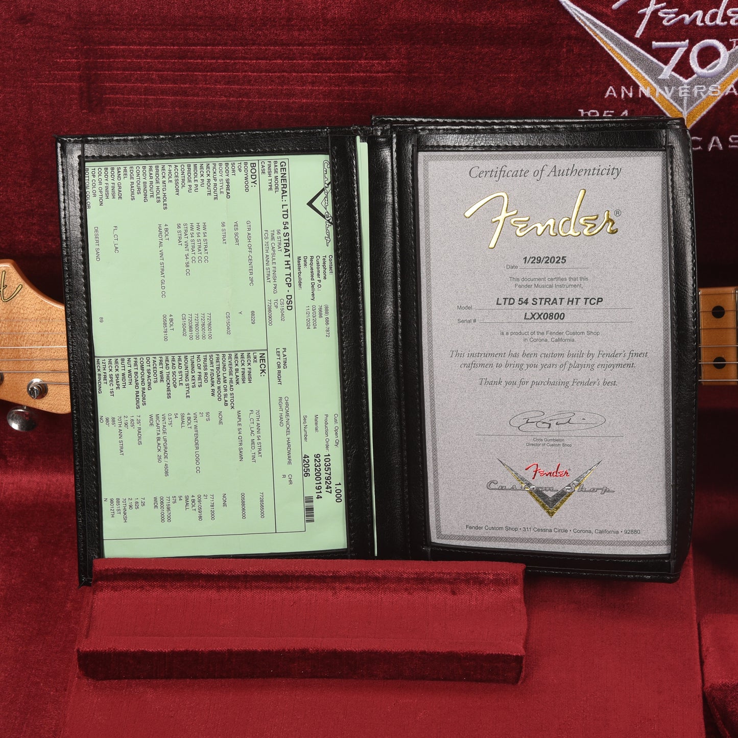 Fender Custom Shop Limited Edition Hardtail 1954 Stratocaster Time Capsule Desert Sand