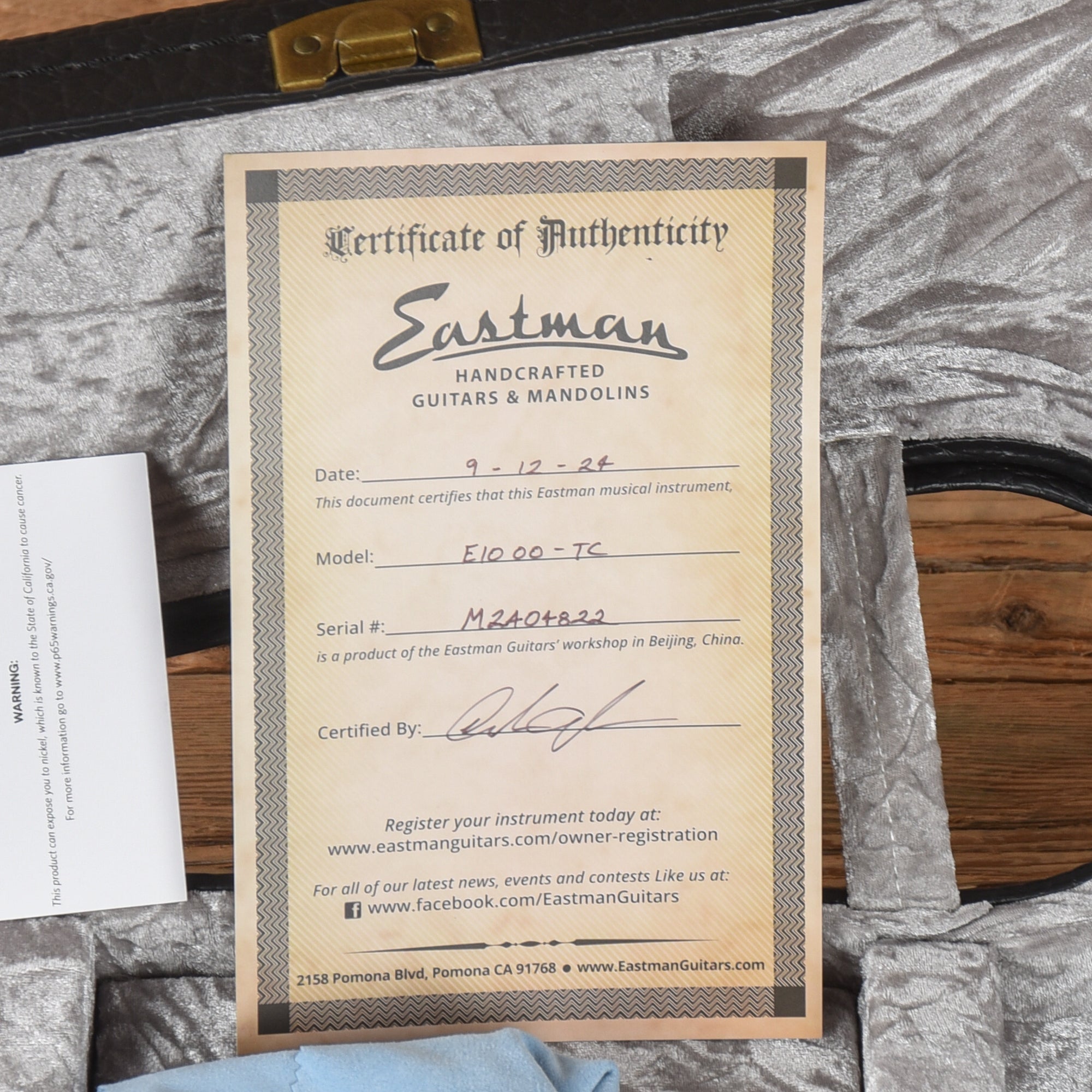 Eastman E10OO-TC Natural 2024