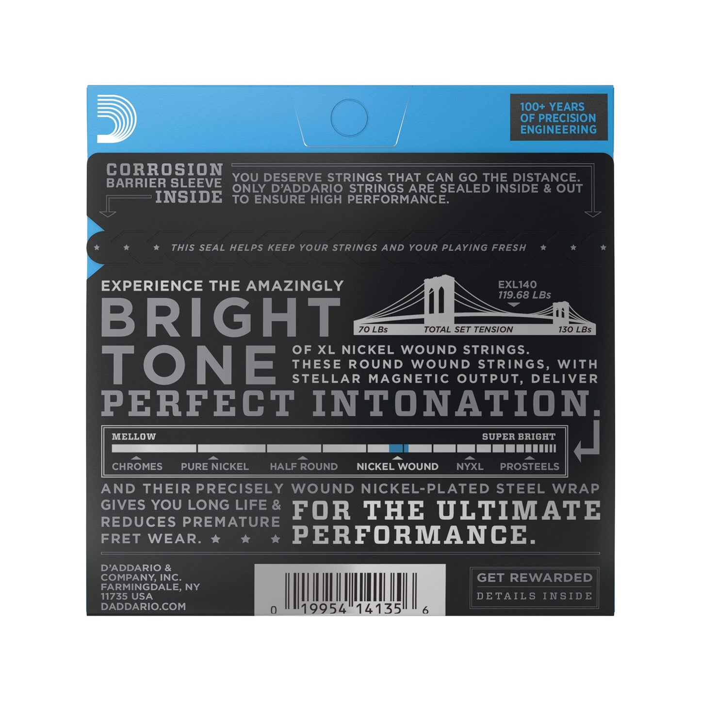 D'Addario EXL140 Electric Light Top/Heavy Bottom 10-52
