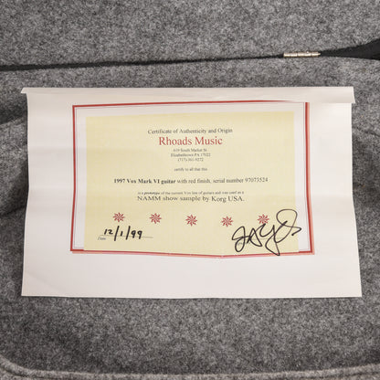 Vox Vox Phantom Mark VI MAMM Prototype Red 1997