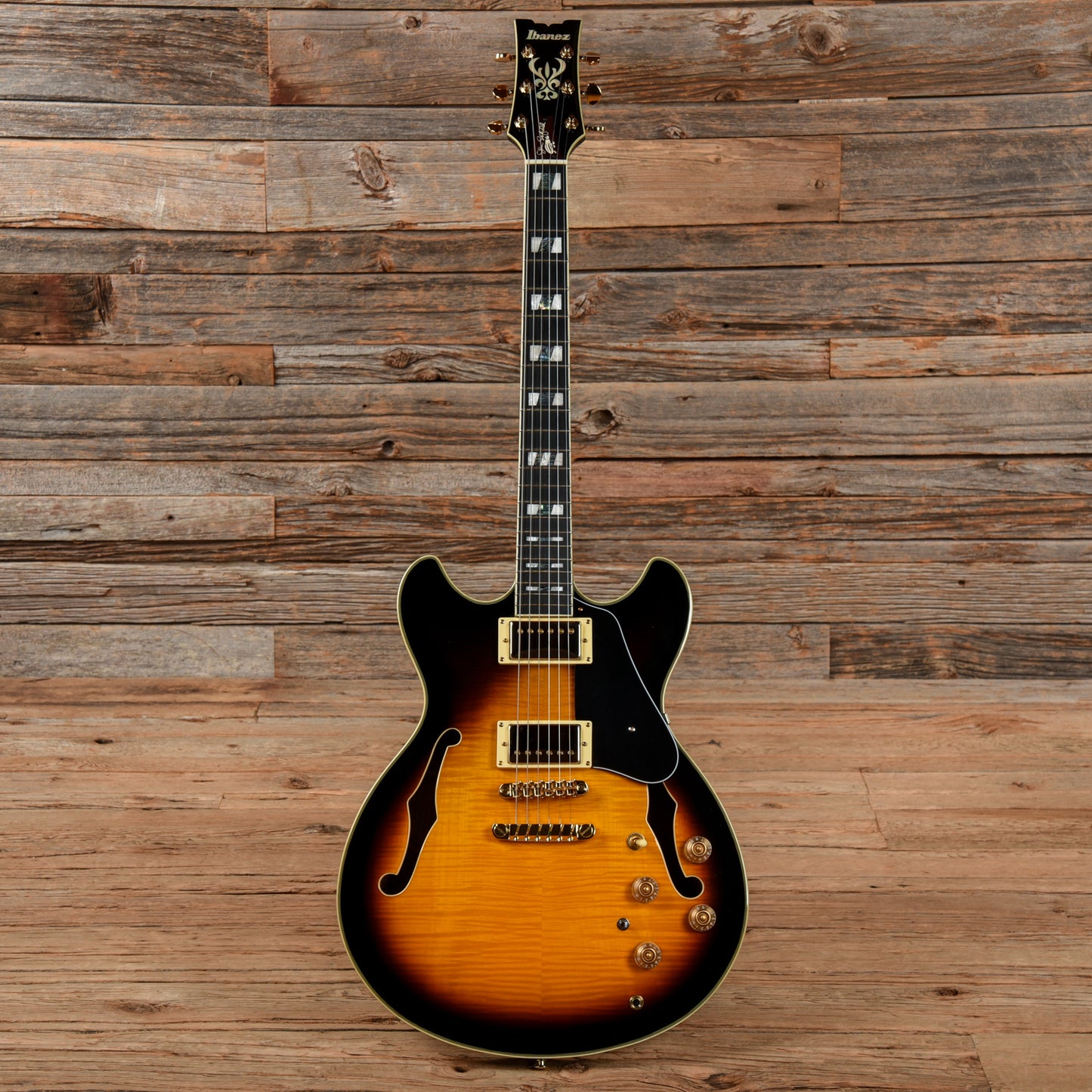 Ibanez JSM10-VYS John Scofield Signature Hollowbody Vintage Yellow Sunburst 2023