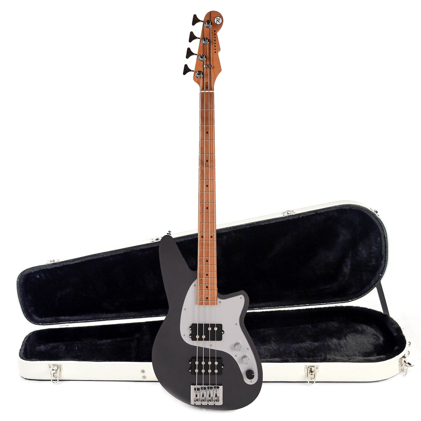 Reverend Mercalli 4 Bass Gunmetal Hardshell Case Bundle