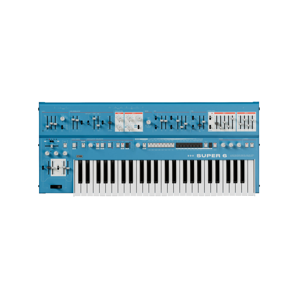 UDO Super 6 Polyphonic Analog Synthesizer Blue w/ Poly Aftertouch