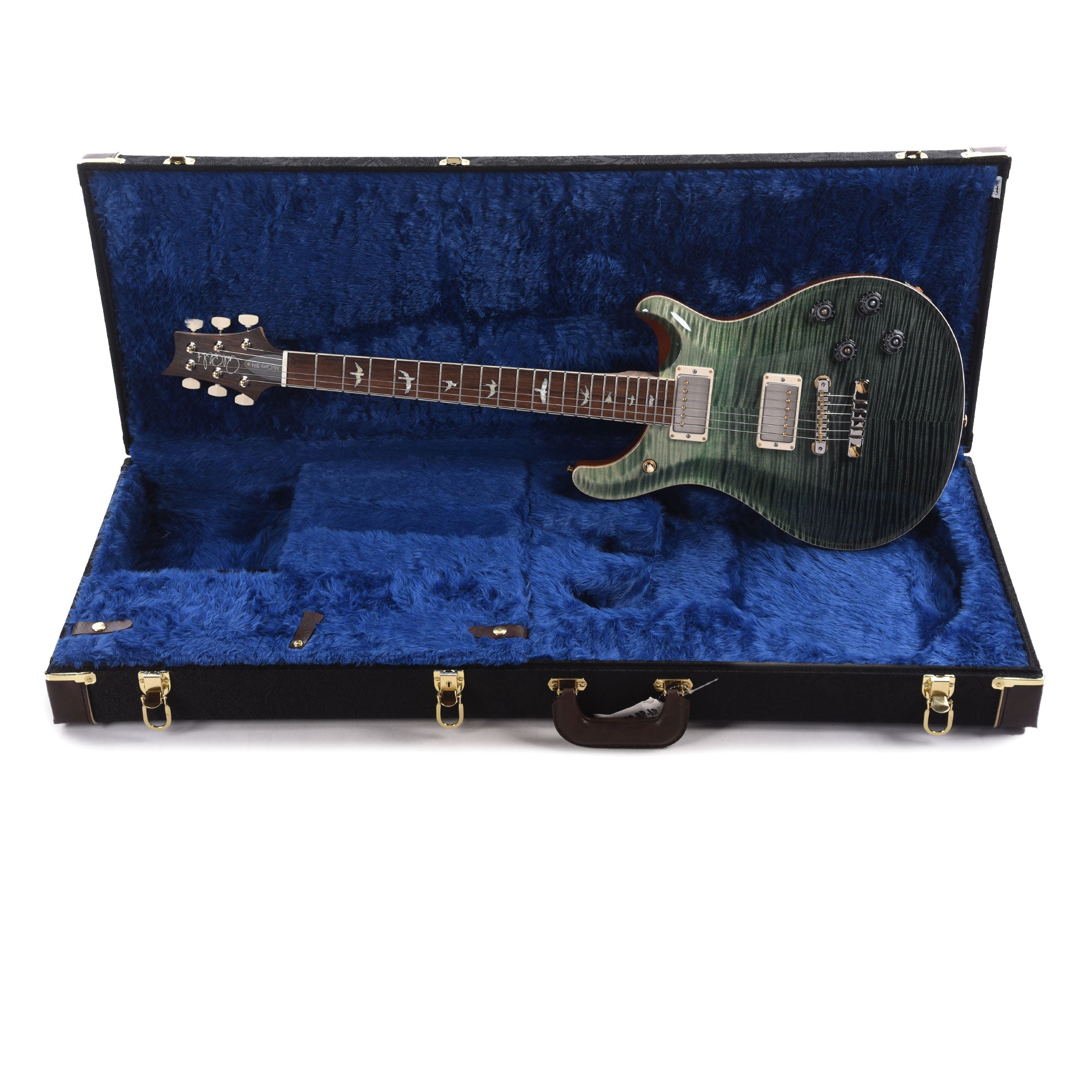 PRS Wood Library McCarty 594 10-Top Flame Trampas Green Fade w/Figured Stained Maple Neck & Brazilian Rosewood Fingerboard