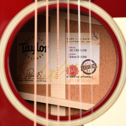 Taylor Custom "The Catch" NAMM 2025 #38 C24ce Grand Auditorium Mahogany Candy Apple Red