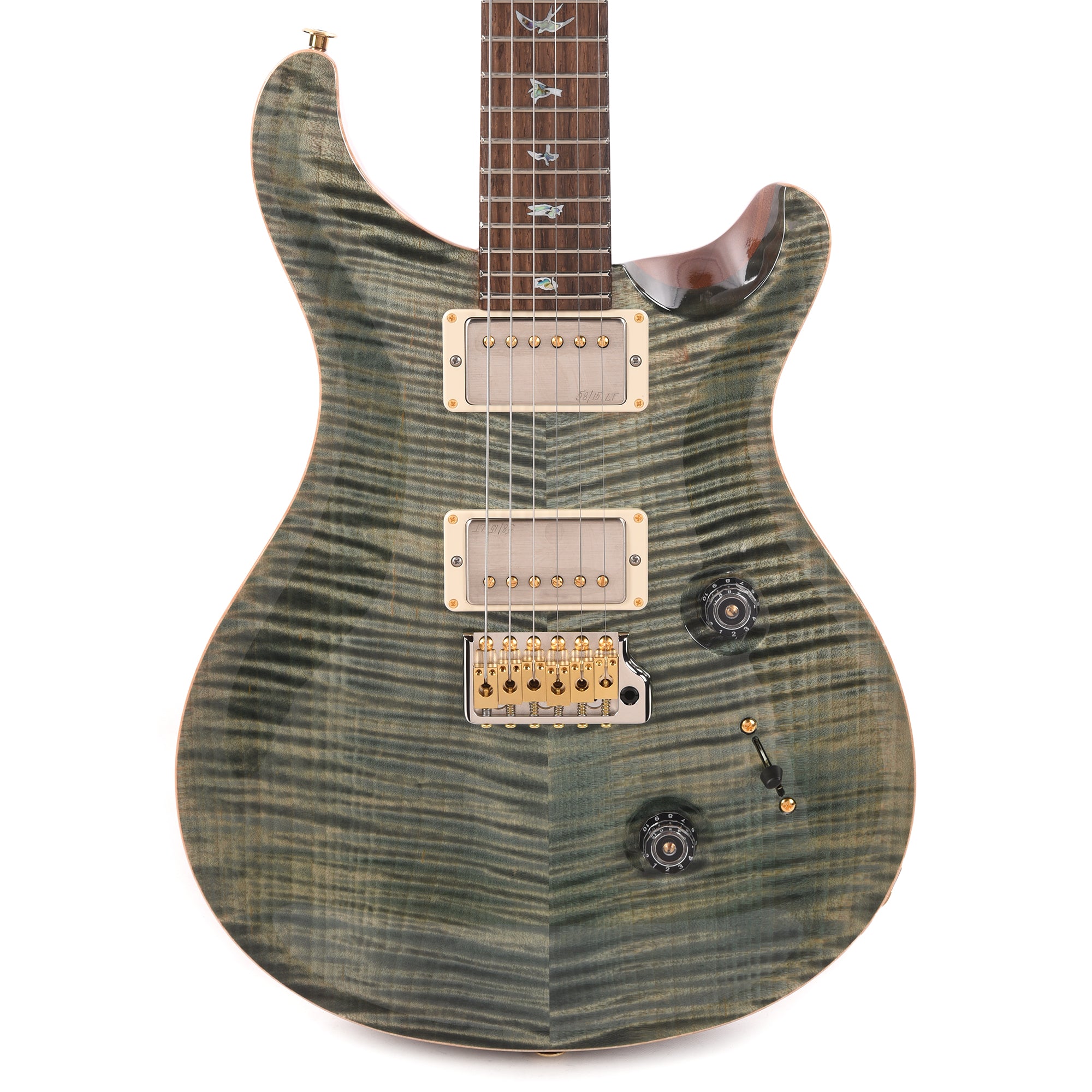 PRS Wood Library Custom 24 Fat Back 10-Top Flame Trampas Green w/Brazilian Rosewood Fingerboard
