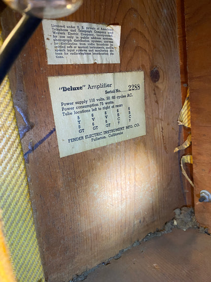 Fender Deluxe Amp TV Front 5A3  1950