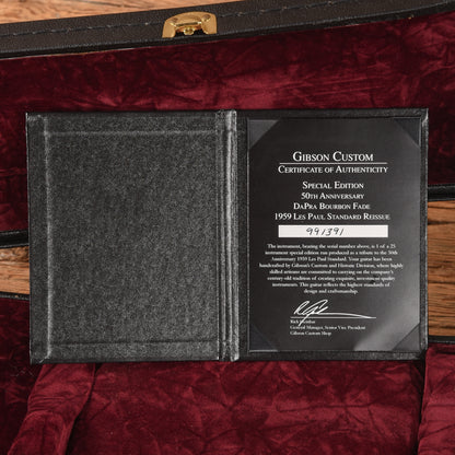 Gibson Custom Special Edition 50th Anniversary DaPra 1959 Les Paul Standard Reissue Bourbon Fade 2009