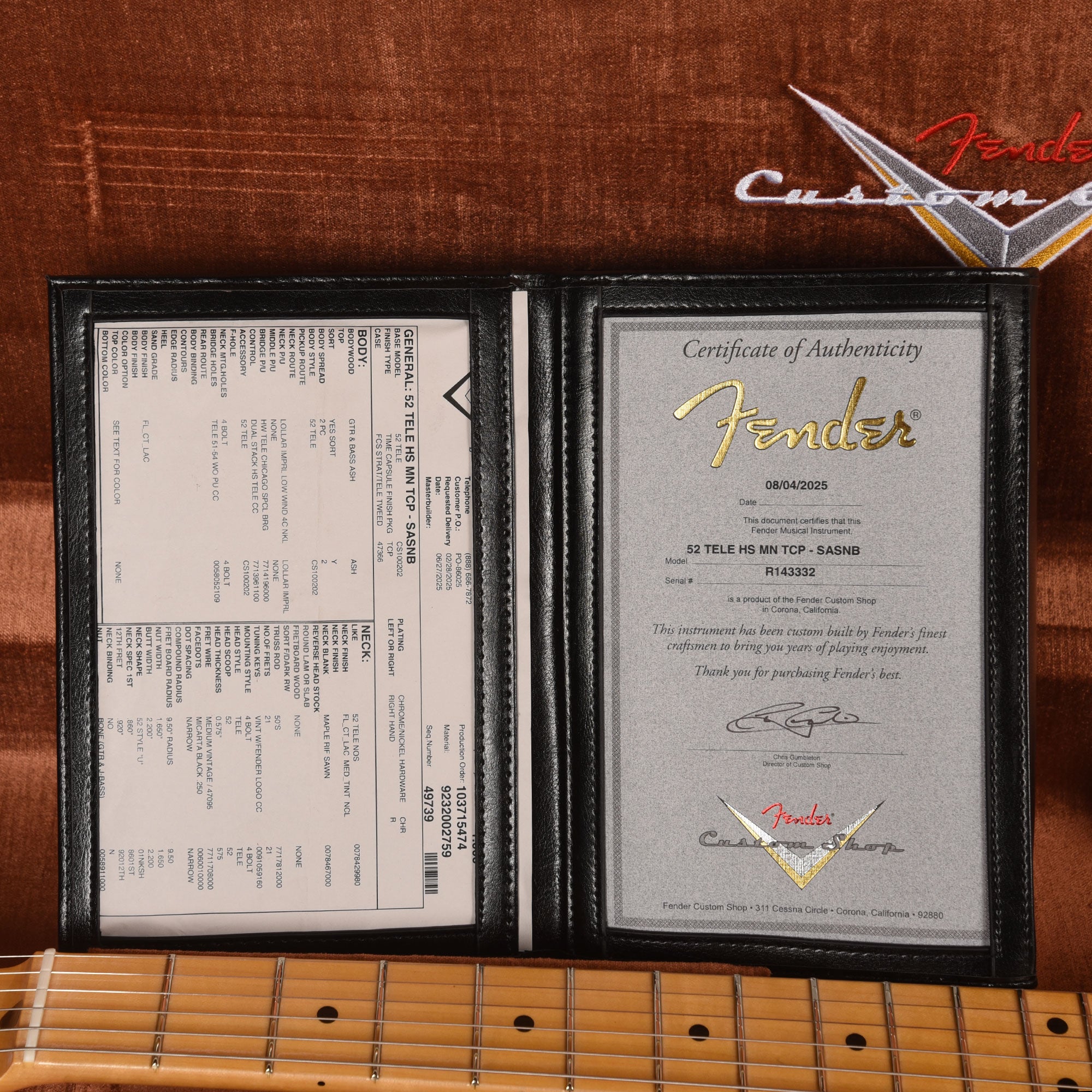 Fender Custom Shop 1952 Telecaster HS 