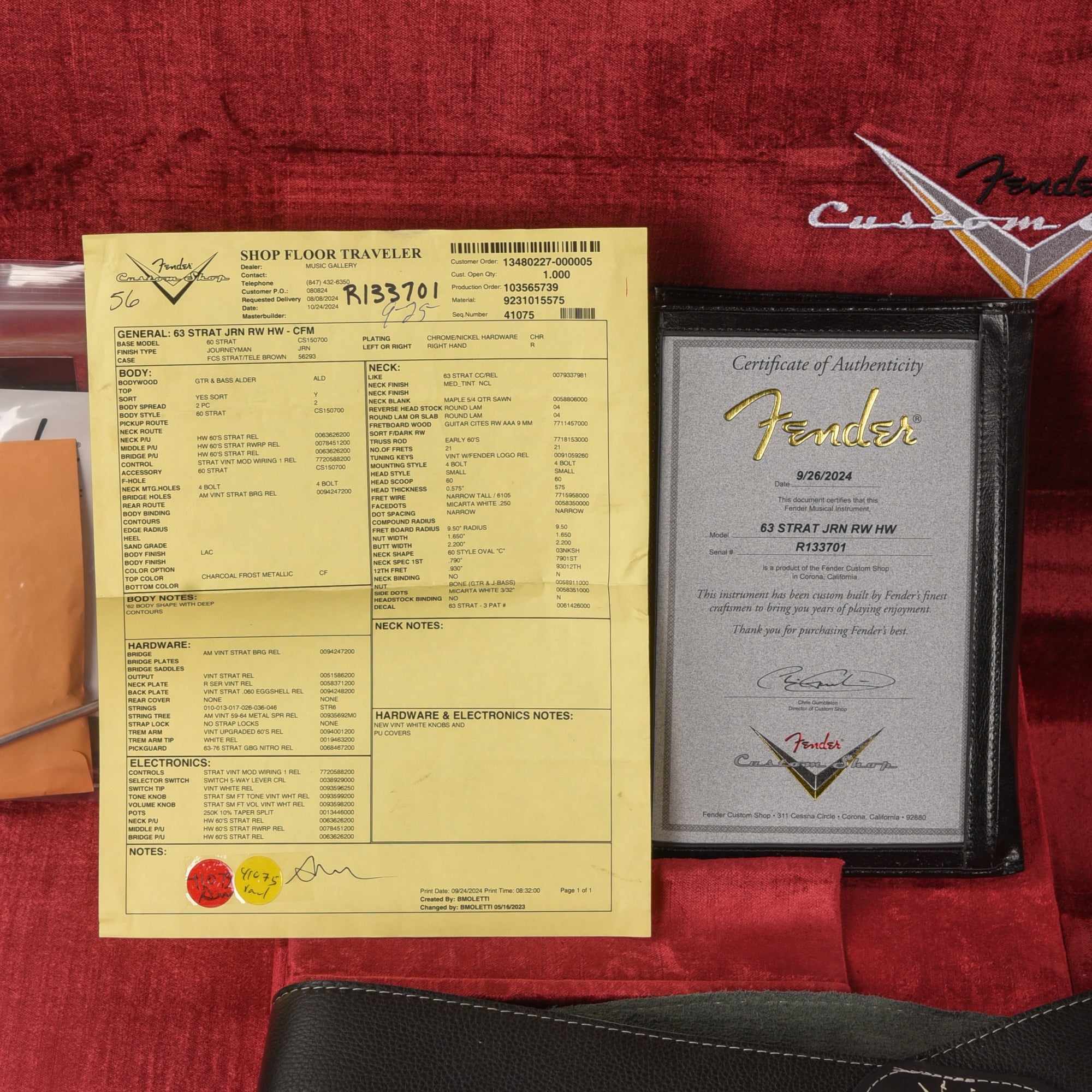 Fender Custom Shop '63 Stratocaster Journeyman Relic Charcoal Frost Metallic 2024