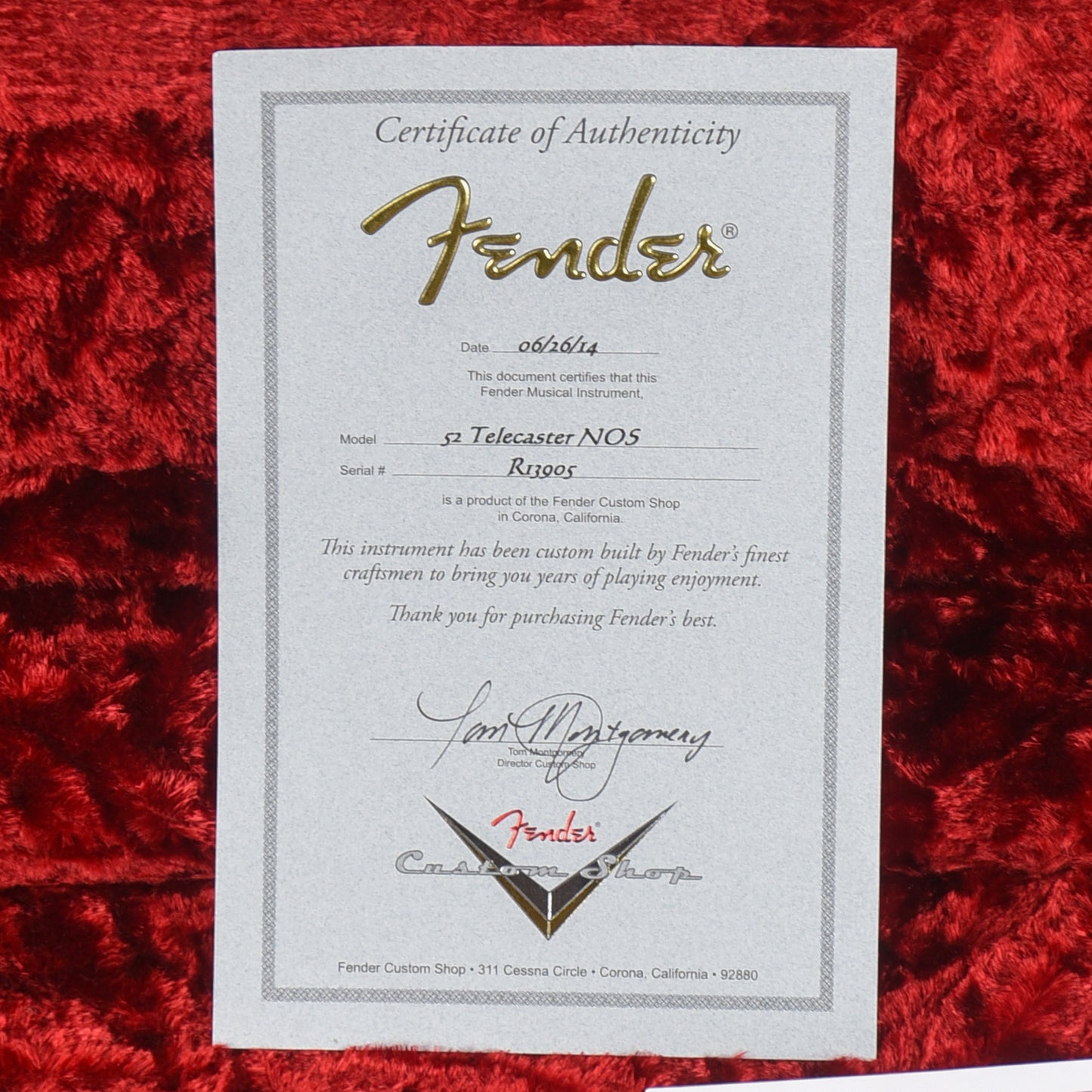 Fender Custom Shop 52 Telecaster NOS Nocaster Blonde 2014