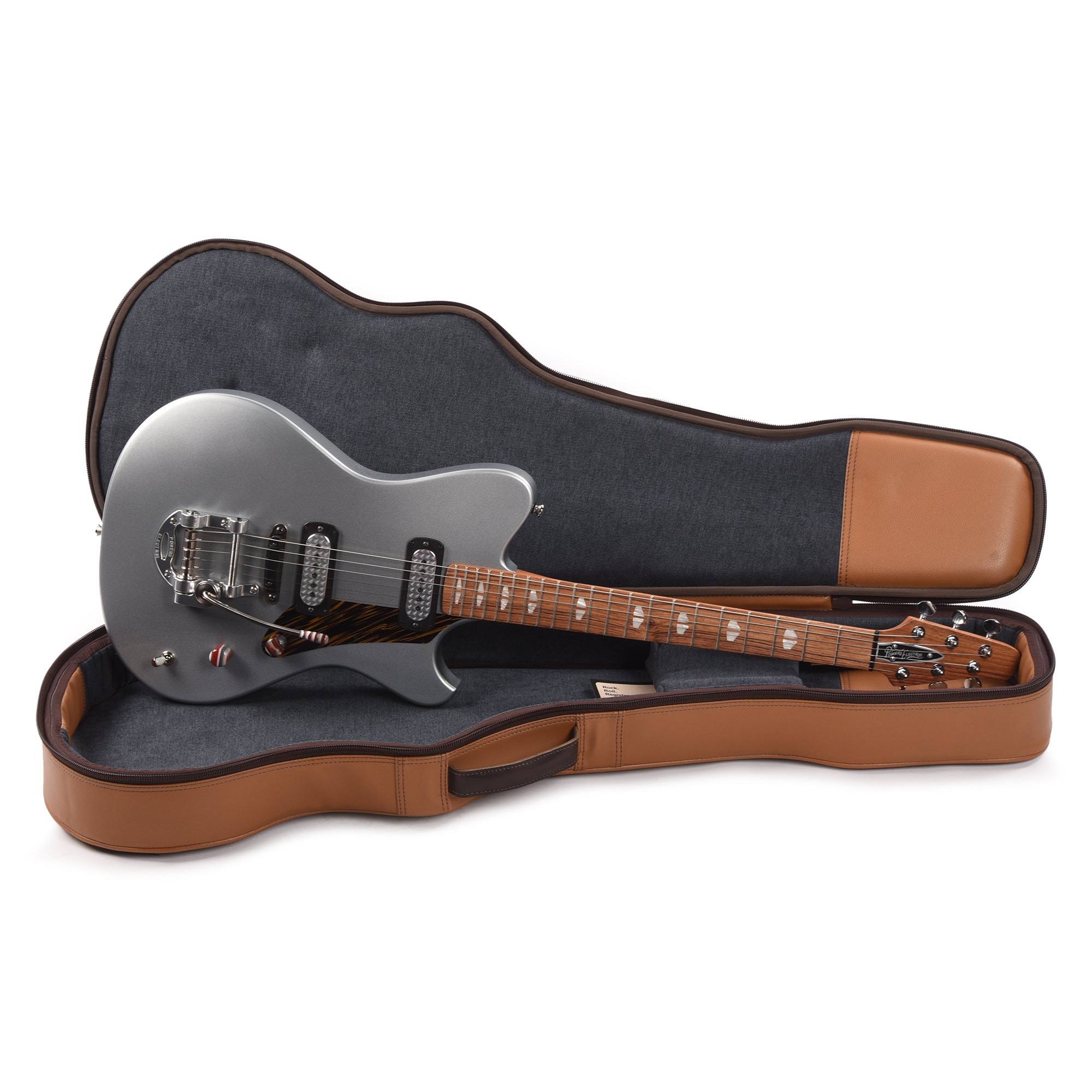 Powers Electric A-Type Dolomite Silver w/FF42 Engine Turned Pickups