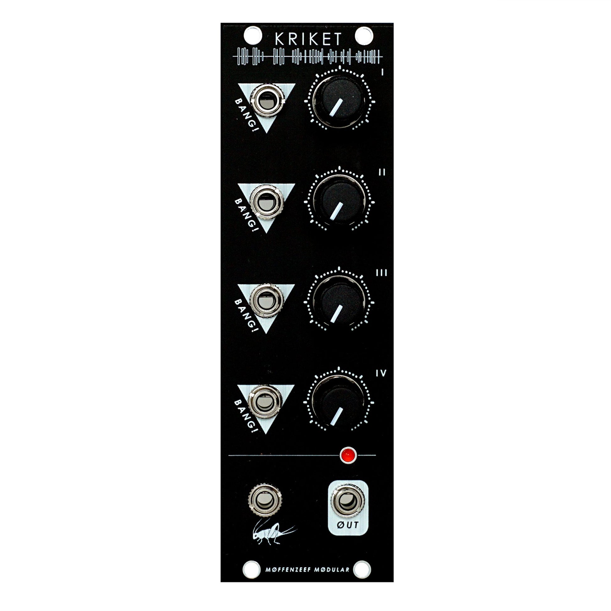 Moffenzeef Kriket Quad Blip & Beep Percussion Generator Eurorack Module Limited Black Keyboards and Synths / Synths / Eurorack