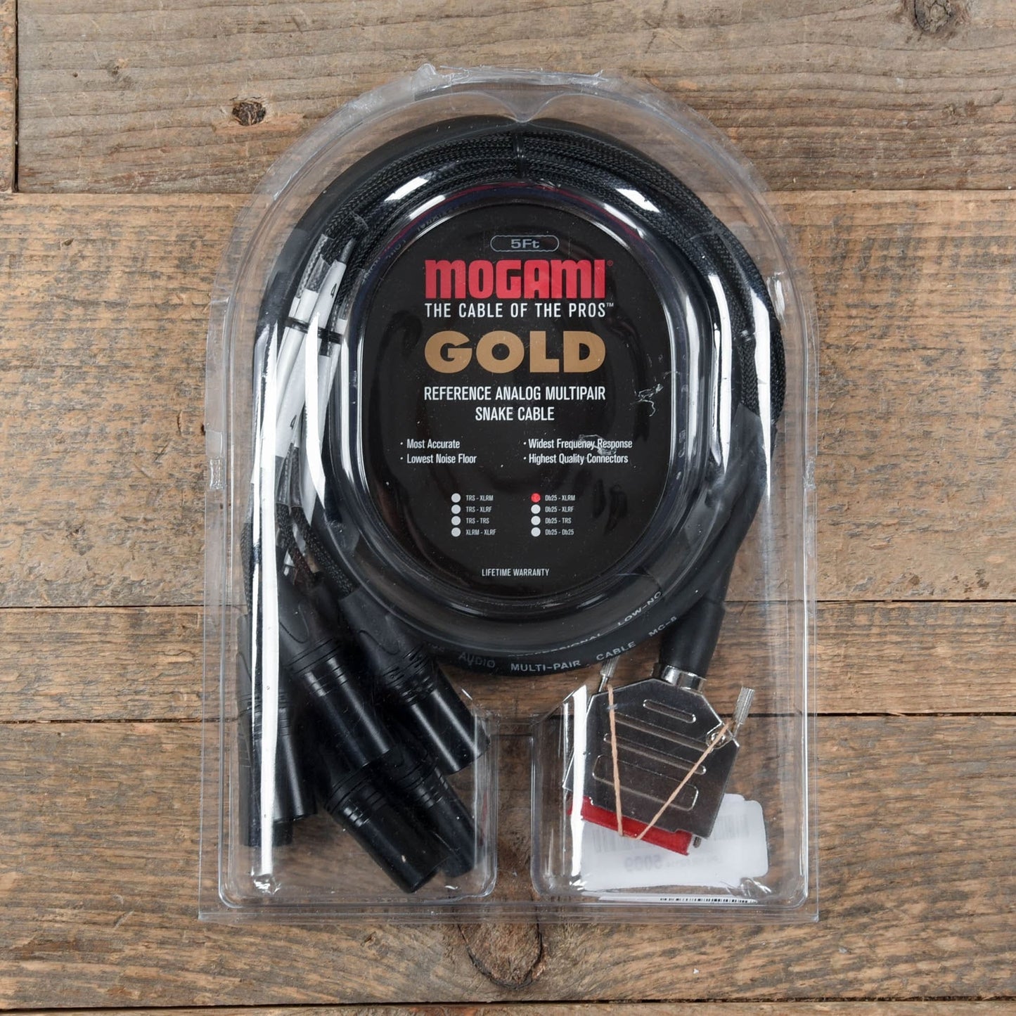Mogami Gold DB25-XLRM 8-channel Analog Interface Cable 5' Accessories / Cables
