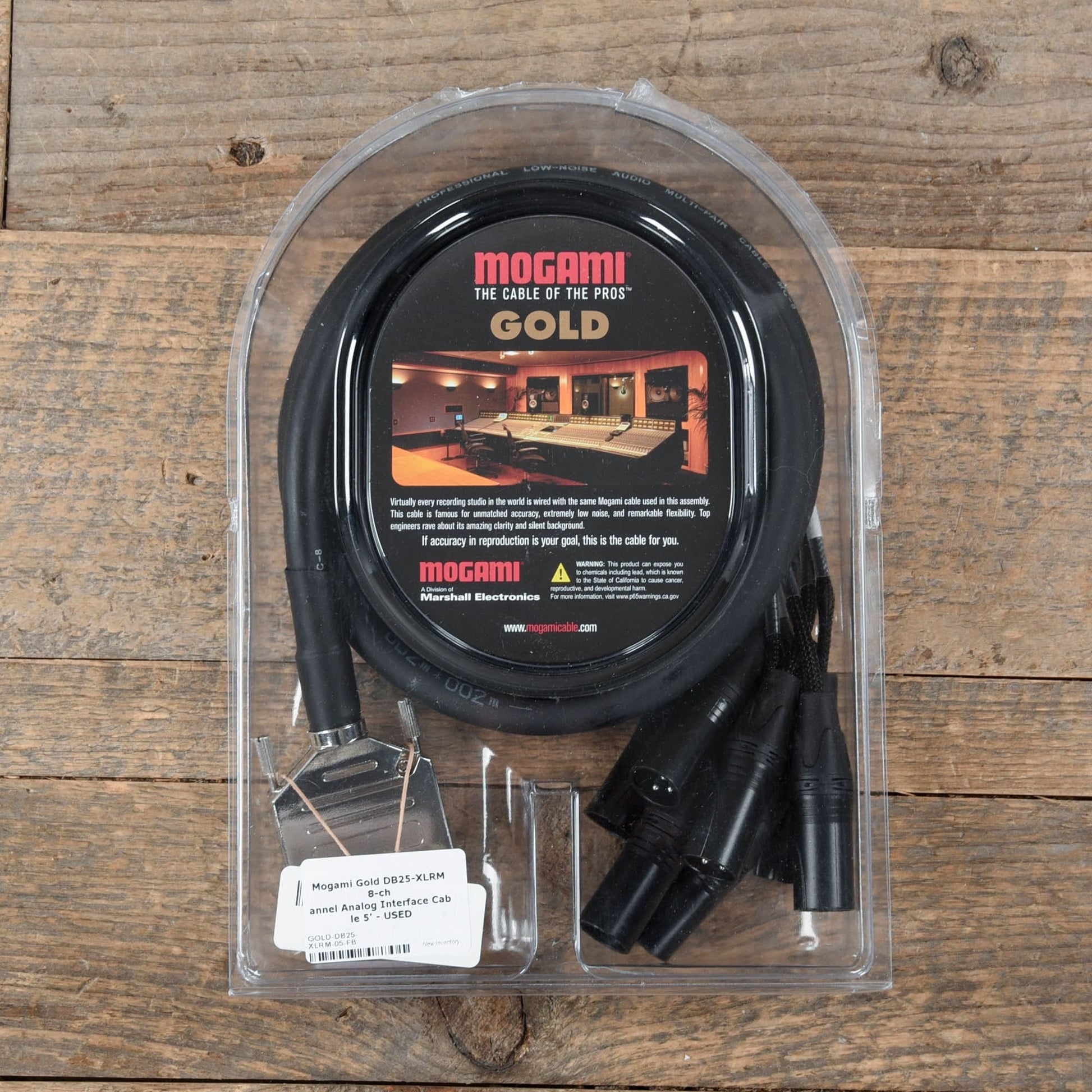 Mogami Gold DB25-XLRM 8-channel Analog Interface Cable 5' Accessories / Cables