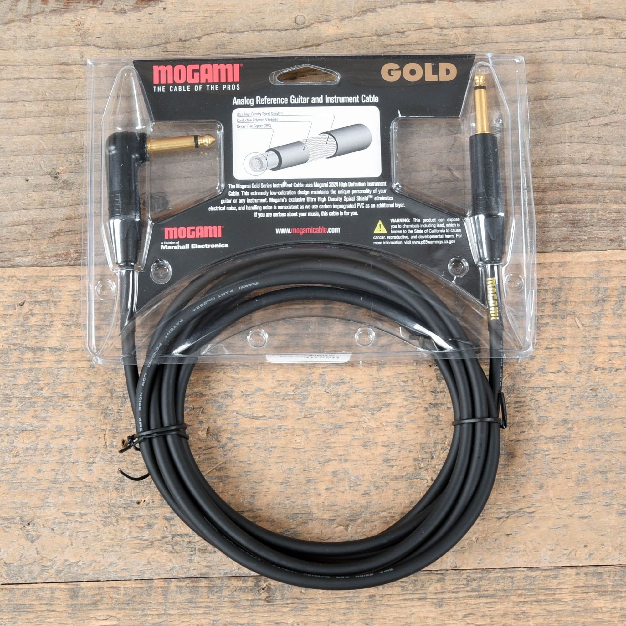 Mogami Gold Instrument Cable 10' AngleStraight Chicago Music Exchange