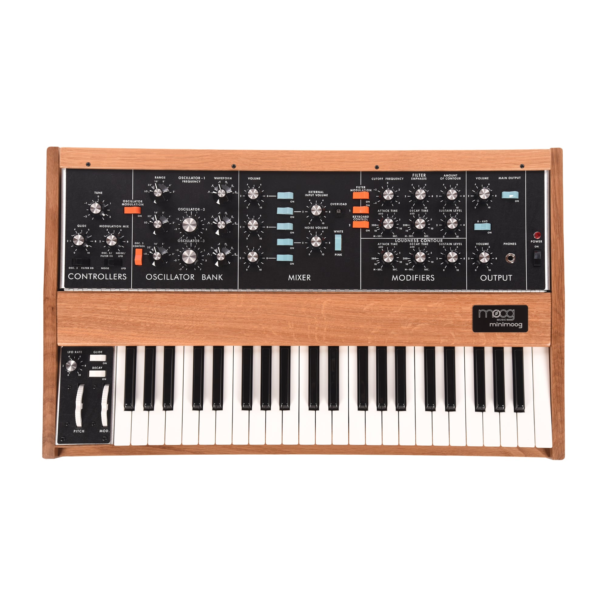 Moog Minimoog Model D Monophonic Analog Synthesizer Bob Moog Limited Edition White Oak Amps / Keyboard Amps
