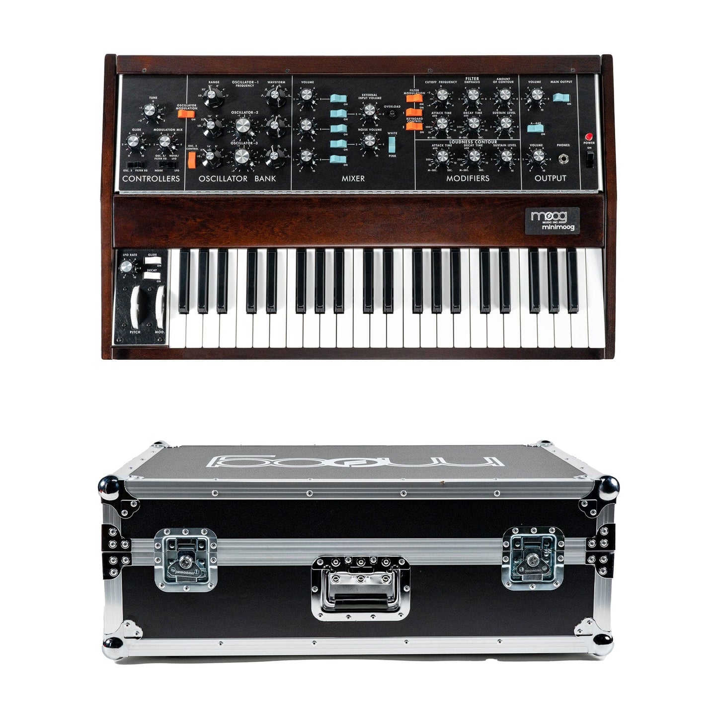 Moog Minimoog Model D Monophonic Analog Synthesizer and Moog ATA Case Bundle Keyboards and Synths / Synths / Analog Synths