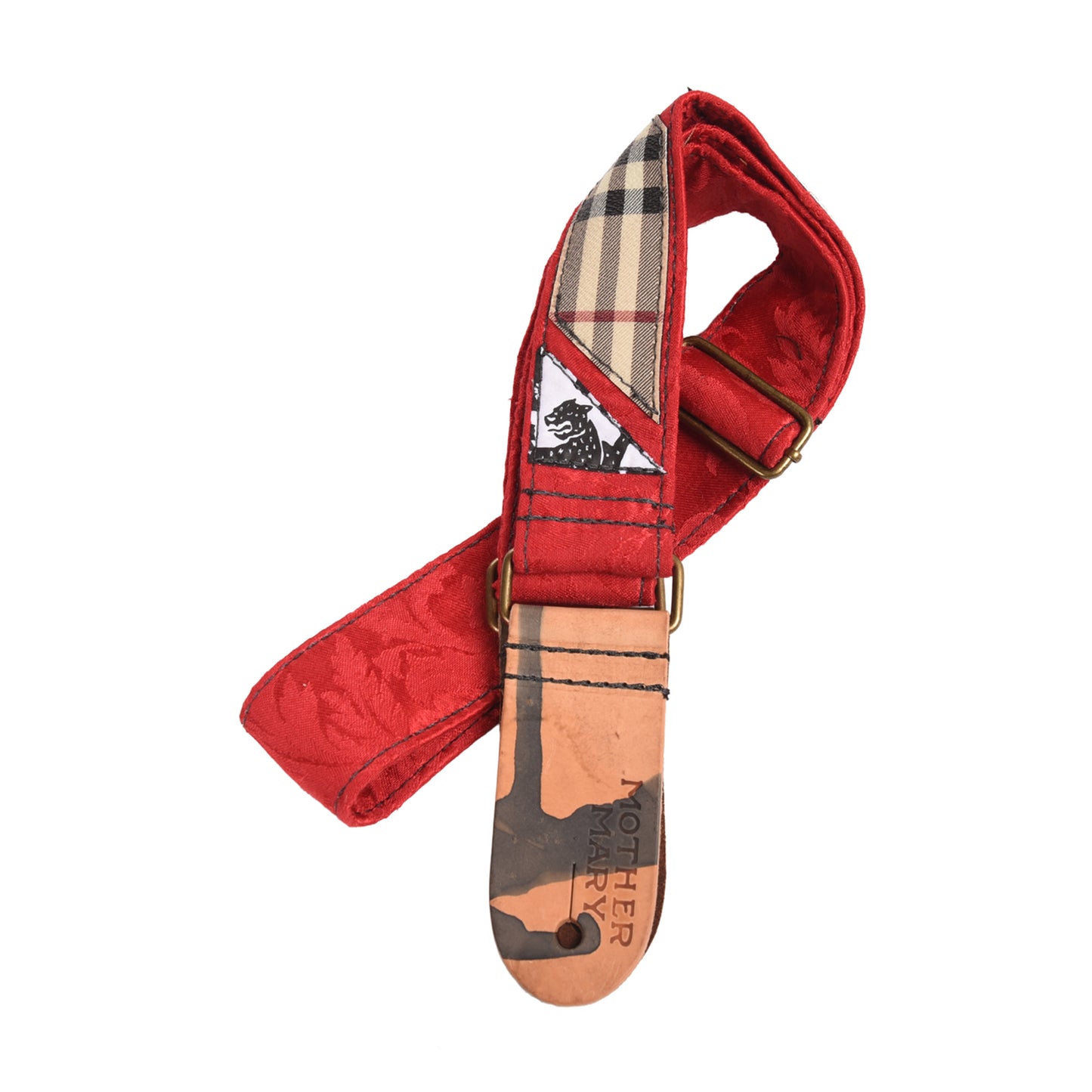 Mother Mary Designer Patch Strap w/Authentic Burberry Fabric Straps