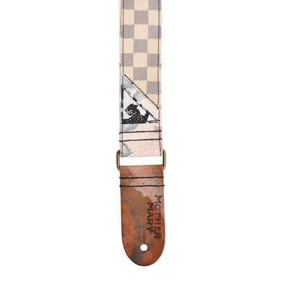 Mother Mary Designer Patch Strap w/Authentic Damier Azur LV Fabric Straps
