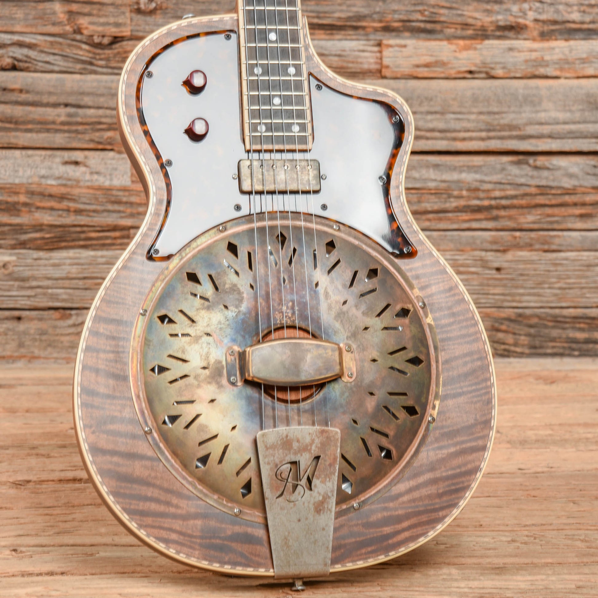 Mule Custom Mavis Cutaway Flame Maple Top Natural Electric Guitars / Semi-Hollow