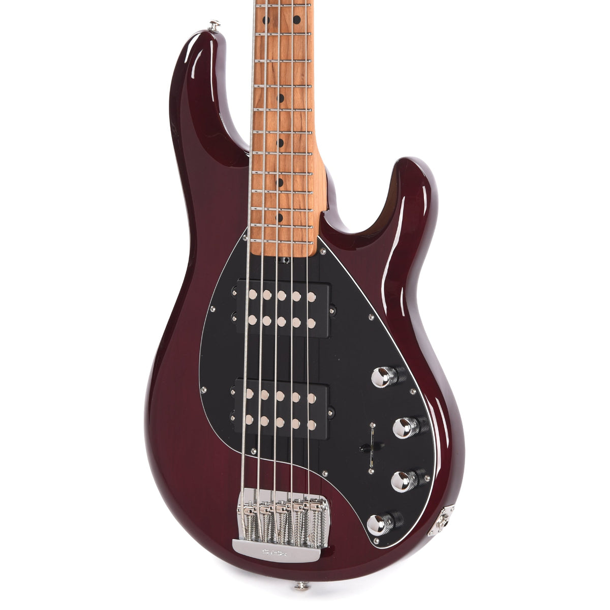 Music Man StingRay Special 5 HH Translucent Oxblood w/ Roasted Maple Neck Bass Guitars